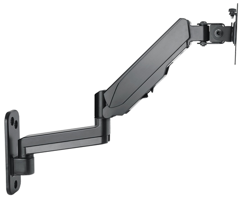 Manhattan Wandbeugel voor TV’s en monitoren (veerarm met 3 draaipunten), voor schermen 17–32", VESA-compatibiliteit: 75x75 en 100x100 mm (controleer de afmetingen van de vier montagegaten aan de achterzijde), max 8 kg, zwart