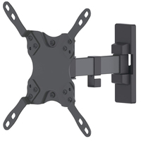 Manhattan Draaibare wandbeugel voor TV’s en monitoren (Kantelen & Zwenken, 2 zwenken), voor schermen 13"–27", VESA-compatibiliteit: van 75×75 tot 200×200 mm (controleer de afmetingen van de vier montagegaten aan de achterzijde), max 30 kg, zwart