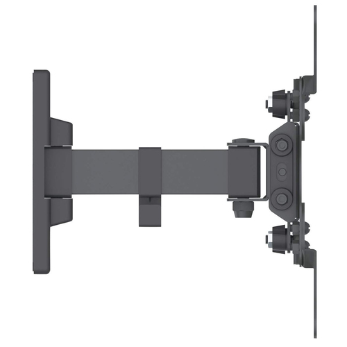 Manhattan Draaibare wandbeugel voor TV’s en monitoren (Kantelen & Zwenken, 2 zwenken), voor schermen 13"–27", VESA-compatibiliteit: van 75×75 tot 200×200 mm (controleer de afmetingen van de vier montagegaten aan de achterzijde), max 30 kg, zwart