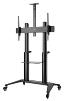 Manhattan Trolley voor TV’s en monitoren, voor schermen 70"–120", VESA-compatibiliteit: van 200x200 tot 1000x600 mm (controleer de afmetingen van de vier montagegaten aan de achterzijde), max. 140 kg, hoogte 1250–1600 mm, zwart