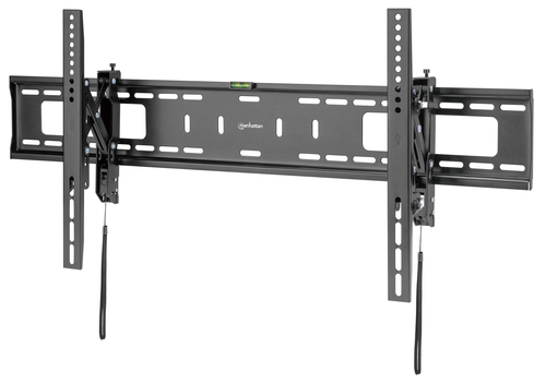 Manhattan Wandbeugel met verlenging voor TV’s en monitoren (Kantelbaar, anti-diefstal), voor schermen 37"–100", VESA-compatibiliteit: van 200×200 tot 800×400 mm (controleer de afmetingen van de vier montagegaten aan de achterzijde), max 75 kg, zwart