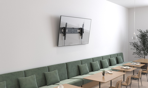 Manhattan Wandbeugel met verlenging voor TV’s en monitoren (Kantelbaar, anti-diefstal), voor schermen 37"–100", VESA-compatibiliteit: van 200×200 tot 800×400 mm (controleer de afmetingen van de vier montagegaten aan de achterzijde), max 75 kg, zwart