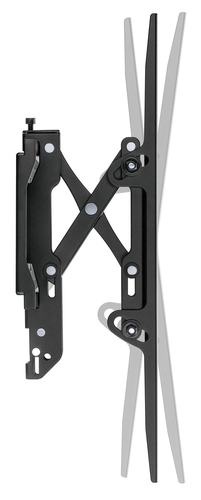 Manhattan Wandbeugel met verlenging voor TV’s en monitoren (Kantelbaar, anti-diefstal), voor schermen 37"–100", VESA-compatibiliteit: van 200×200 tot 800×400 mm (controleer de afmetingen van de vier montagegaten aan de achterzijde), max 75 kg, zwart