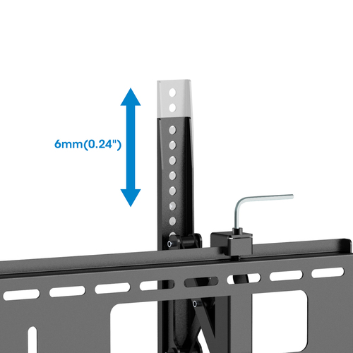 Manhattan Wandbeugel met verlenging voor TV’s en monitoren (Kantelbaar, anti-diefstal), voor schermen 37"–100", VESA-compatibiliteit: van 200×200 tot 800×400 mm (controleer de afmetingen van de vier montagegaten aan de achterzijde), max 75 kg, zwart