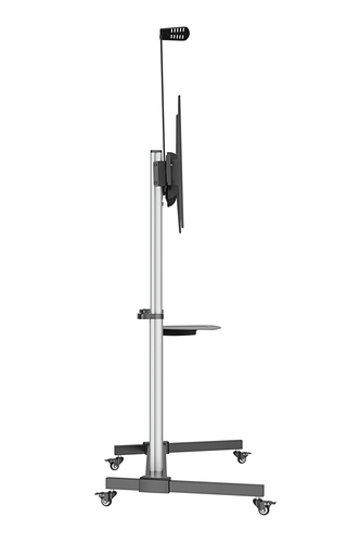 Manhattan Trolley voor TV’s en monitoren, voor schermen 37"–100", VESA-compatibiliteit: van 200x200 tot 1000x600 mm (controleer de afmetingen van de vier montagegaten aan de achterzijde), max. 80 kg, hoogte 1200–1600 mm, zwart