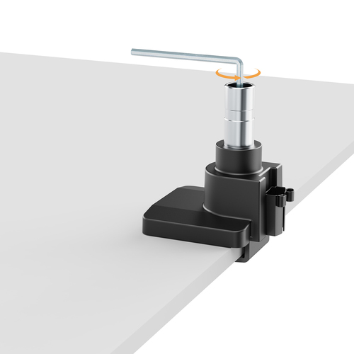 Manhattan Bureaubeugel voor TV’s en monitoren (Volledig Verstelbaar met gasveer), voor schermen 13"–42", met tafelklem of bladdoorvoer, VESA-compatibiliteit: van 75x75 tot 200x200 mm (controleer de afmetingen van de vier montagegaten aan de achterzijde)