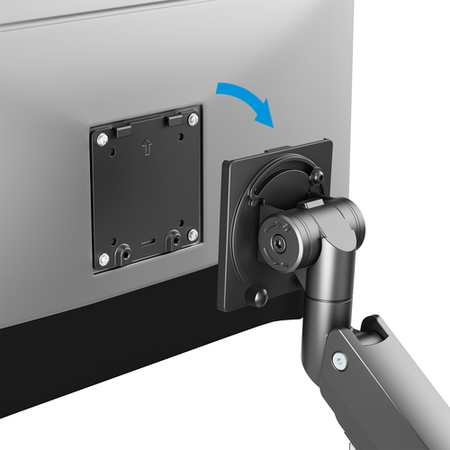 Manhattan Bureaubeugel voor TV’s en monitoren (Volledig Verstelbaar met gasveer), voor schermen 13"–42", met tafelklem of bladdoorvoer, VESA-compatibiliteit: van 75x75 tot 200x200 mm (controleer de afmetingen van de vier montagegaten aan de achterzijde)