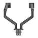 Manhattan Bureaubeugel voor 2 TV’s en monitoren (Volledig Verstelbaar met veer), voor schermen 13"–45", met tafelklem of bladdoorvoer, VESA-compatibiliteit: 75x75 en 100x100 mm (controleer de afmetingen van de vier montagegaten aan de achterzijde)