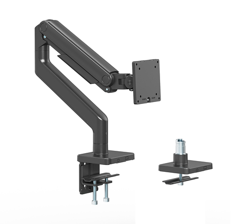 Manhattan Bureaubeugel voor TV’s en monitoren (Volledig Verstelbaar met veer), voor schermen 13"–42", met tafelklem of bladdoorvoer, VESA-compatibiliteit: van 75x75 tot 200x200 mm (controleer de afmetingen van de vier montagegaten aan de achterzijde), max. 20 kg
