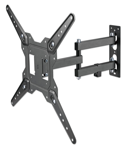 Manhattan Wandbeugel voor TV’s en monitoren (Volledig Verstelbaar), voor schermen 32–55", VESA-compatibiliteit: van 100x100 tot 400x400 mm (controleer de afmetingen van de vier montagegaten aan de achterzijde), max 30 kg, zwart