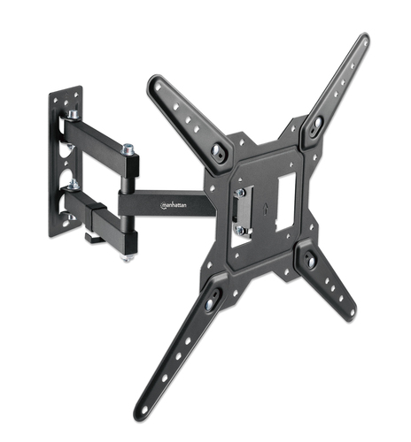 Manhattan Wandbeugel voor TV’s en monitoren (Volledig Verstelbaar), voor schermen 32–55", VESA-compatibiliteit: van 100x100 tot 400x400 mm (controleer de afmetingen van de vier montagegaten aan de achterzijde), max 30 kg, zwart
