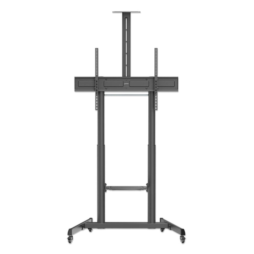 Manhattan Trolley voor TV’s en monitoren (met slinger), voor schermen 37"–120", VESA-compatibiliteit: van 200x200 tot 1000x600 mm (controleer de afmetingen van de vier montagegaten aan de achterzijde), max. 120 kg, hoogte 1180–1630 mm, zwart