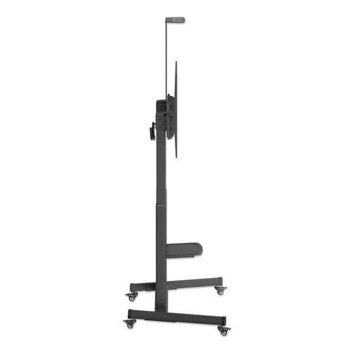 Manhattan Trolley voor TV’s en monitoren (met slinger), voor schermen 37"–120", VESA-compatibiliteit: van 200x200 tot 1000x600 mm (controleer de afmetingen van de vier montagegaten aan de achterzijde), max. 120 kg, hoogte 1180–1630 mm, zwart
