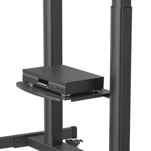 Manhattan Trolley voor TV’s en monitoren (met slinger), voor schermen 37"–120", VESA-compatibiliteit: van 200x200 tot 1000x600 mm (controleer de afmetingen van de vier montagegaten aan de achterzijde), max. 120 kg, hoogte 1180–1630 mm, zwart