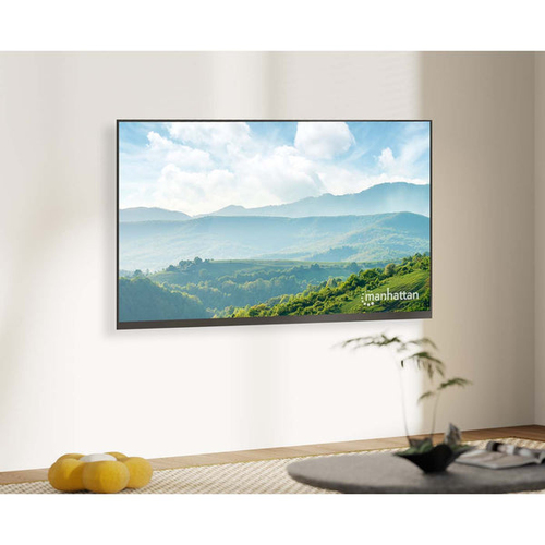 Manhattan Draaibare wandbeugel voor TV’s en monitoren (Kantelen & Zwenken), voor schermen 13"–27", VESA-compatibiliteit: 75×75 en 100×100 mm (controleer de afmetingen van de vier montagegaten aan de achterzijde), max 30 kg, zwart