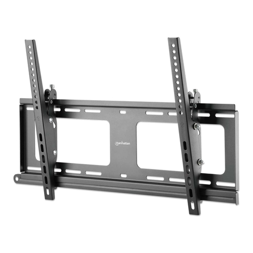 Manhattan Buiten wandbeugel voor TV’s en monitoren (Kantelbaar, anti-diefstal), voor schermen 37"–65", VESA-compatibiliteit: van 200×200 tot 600×400 mm (controleer de afmetingen van de vier montagegaten aan de achterzijde), max 80 kg, afsluitbaar, zwart