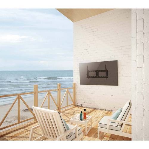Manhattan Buiten wandbeugel voor TV’s en monitoren (Kantelbaar, anti-diefstal), voor schermen 37"–65", VESA-compatibiliteit: van 200×200 tot 600×400 mm (controleer de afmetingen van de vier montagegaten aan de achterzijde), max 80 kg, afsluitbaar, zwart
