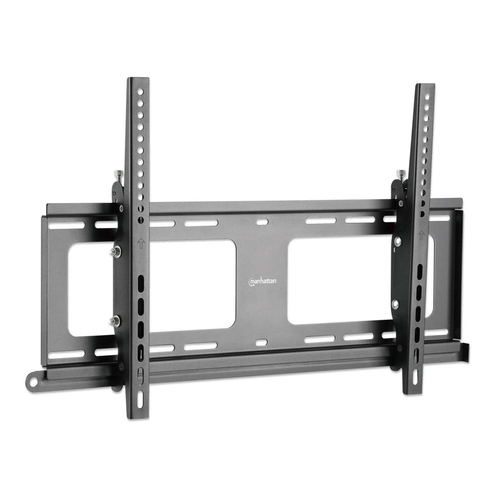 Manhattan Buiten wandbeugel voor TV’s en monitoren (Kantelbaar, anti-diefstal), voor schermen 37"–65", VESA-compatibiliteit: van 200×200 tot 600×400 mm (controleer de afmetingen van de vier montagegaten aan de achterzijde), max 80 kg, afsluitbaar, zwart