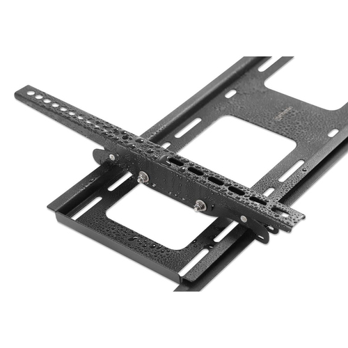 Manhattan Buiten wandbeugel voor TV’s en monitoren (Kantelbaar, anti-diefstal), voor schermen 37"–65", VESA-compatibiliteit: van 200×200 tot 600×400 mm (controleer de afmetingen van de vier montagegaten aan de achterzijde), max 80 kg, afsluitbaar, zwart