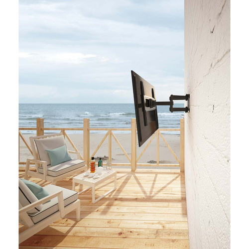 Manhattan Buiten wandbeugel voor TV’s en monitoren (Volledig Verstelbaar), voor schermen 37"–65", VESA-compatibiliteit: van 200×200 tot 600×400 mm (controleer de afmetingen van de vier montagegaten aan de achterzijde), max 50 kg, weerbestendig, zwart
