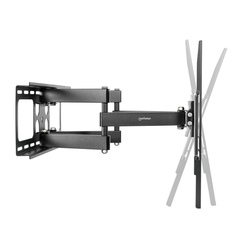 Manhattan Buiten wandbeugel voor TV’s en monitoren (Volledig Verstelbaar), voor schermen 37"–65", VESA-compatibiliteit: van 200×200 tot 600×400 mm (controleer de afmetingen van de vier montagegaten aan de achterzijde), max 50 kg, weerbestendig, zwart