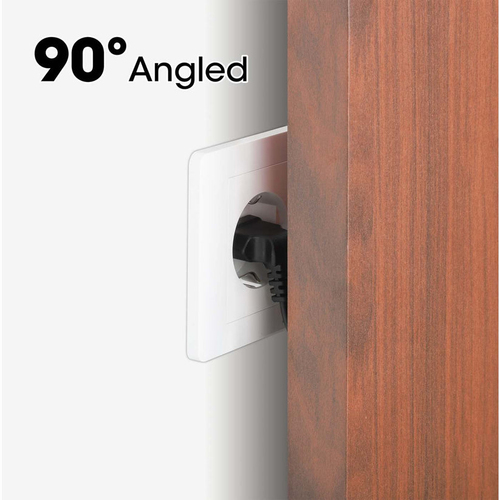 Manhattan Voedingskabel met haakse stekker, Europese 2-polige stekker (CEE 7/16 Europlug) naar C7-connector (figuur-8), 3 m, 2,5 A, zwart, netkabel, levenslange garantie