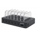 Manhattan Laadstation met 6 USB-A-poorten, uitgangen 6 × 2,4 A, Smart IC, LED-indicatoren, zwart, 3 jaar garantie