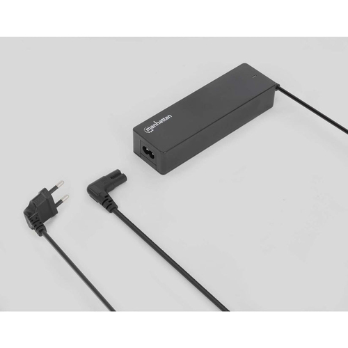 Manhattan Voedingskabel met haakse stekker, Europese 2-polige stekker (CEE 7/16 Europlug) naar C7-connector (figuur-8), 2 m, 2,5 A, zwart, netkabel, levenslange garantie