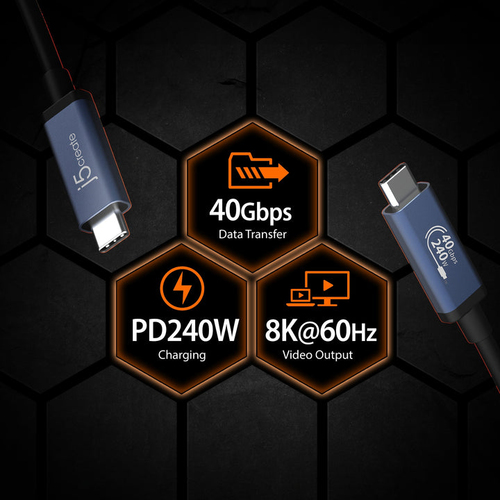 j5create USB 40 Gbps 240 W USB Type-C® Kabel