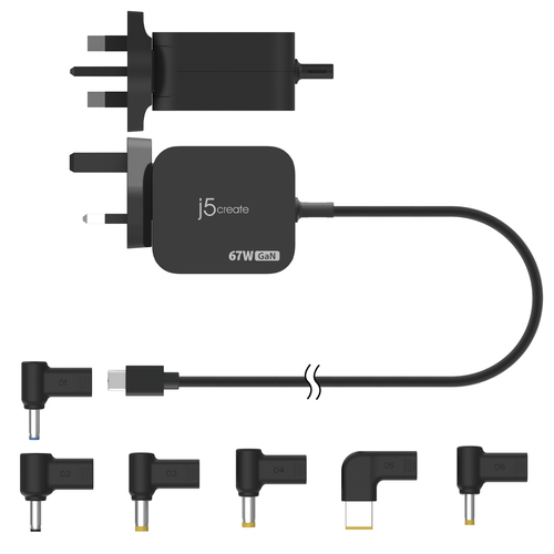 j5create JUP1565DCF-FN oplader voor mobiele apparatuur Universeel Zwart AC Binnen