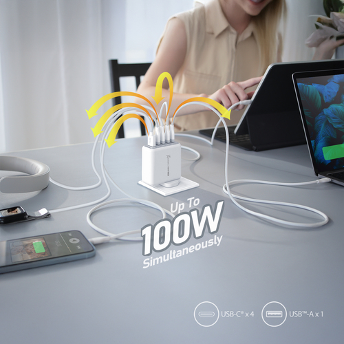j5create 100W GaN USB-C® 5-Poorts Oplader