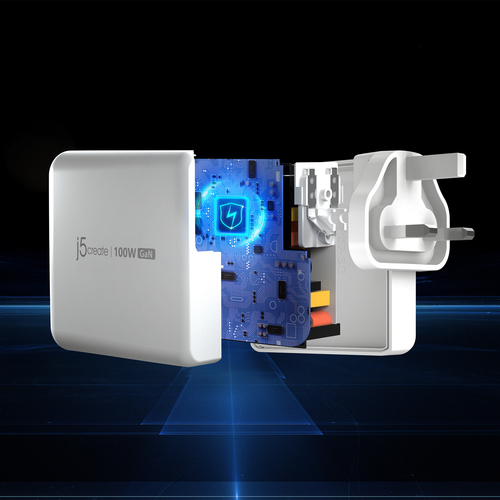 j5create 100W GaN USB-C® 5-Poorts Oplader