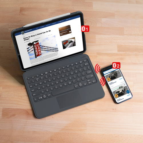 ZAGG Pro Keys QWERTY Brits Engels Bluetooth Zwart, Grijs