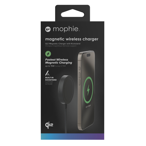 mophie Qi2 Magnetic Charger Smartphone Zwart USB Draadloos opladen Snel opladen Binnen