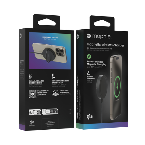 mophie Qi2 Magnetic Charger Smartphone Zwart USB Draadloos opladen Snel opladen Binnen
