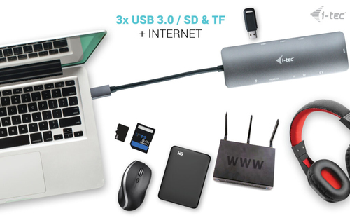 i-tec Metal USB-C Nano dockingstation 4K HDMI LAN + Stroomvoorziening 100 W