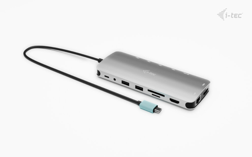 i-tec Metal USB-C Nano 3x Display Dock, 2x HDMI 1x USB-C video with Power Delivery 140W + Universal Charger 140 W