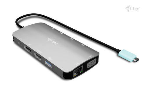 i-tec USB-C Metal Nano 3x Display (DP, HDMI and VGA) Docking Station + Power Delivery 100 W