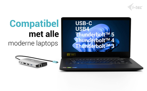 i-tec USB-C Metal Nano 3x Display (DP, HDMI and VGA) Docking Station + Power Delivery 100 W