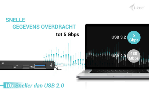 i-tec USB-C/USB-A Dongle SD, TF and 2x USB (1x USB-A, 1x USB-C)