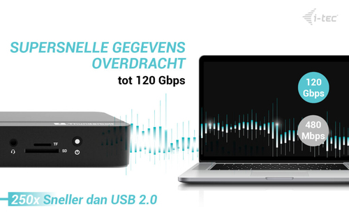i-tec Thunderbolt 5 Triple Display Docking Station, M.2 slot, 6x USB, 2.5GLAN + Power Delivery 140W
