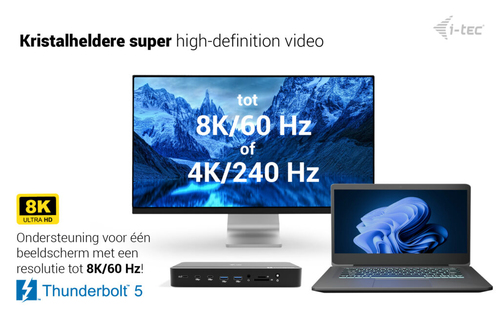 i-tec Thunderbolt 5 Triple Display Docking Station, M.2 slot, 6x USB, 2.5GLAN + Power Delivery 140W