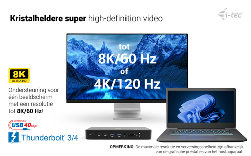 i-tec Thunderbolt 5 Triple Display Docking Station, M.2 slot, 6x USB, 2.5GLAN + Power Delivery 140W