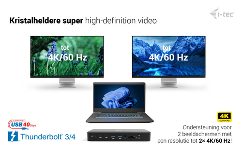 i-tec Thunderbolt 5 Triple Display Docking Station, M.2 slot, 6x USB, 2.5GLAN + Power Delivery 140W