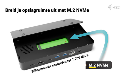 i-tec Thunderbolt 5 Triple Display Docking Station, M.2 slot, 6x USB, 2.5GLAN + Power Delivery 140W