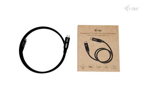 i-tec Thunderbolt 4/USB4 Class Pro Cable 240W with LCD (40 Gbps, 150 cm)