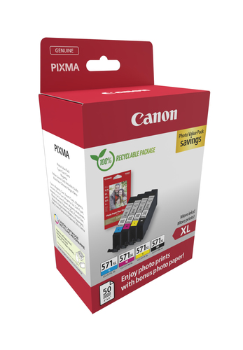 Canon 0332C006 inktcartridge 4 stuk(s) Origineel Hoog (XL) rendement Zwart, Cyaan, Magenta, Geel