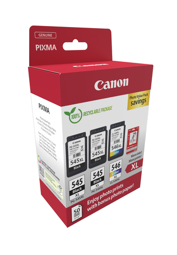 Canon 8286B015 inktcartridge 3 stuk(s) Origineel Hoog (XL) rendement Zwart, Cyaan, Magenta, Geel