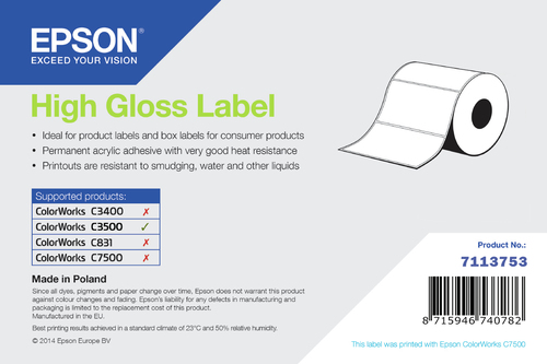 Epson High Gloss Label Zelfklevend printerlabel