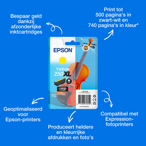 Epson Afzonderlijk gele 250XL Viool Claria Photo HD-inkt